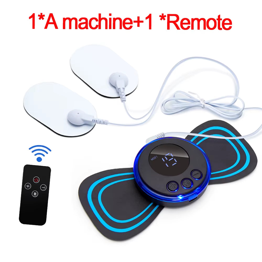 EMS Neck Massager Electric Muscle Stimulator Cervical Sticker Massage Patch Low Frequency Pulse Masajeador Pads Body Pain Relief